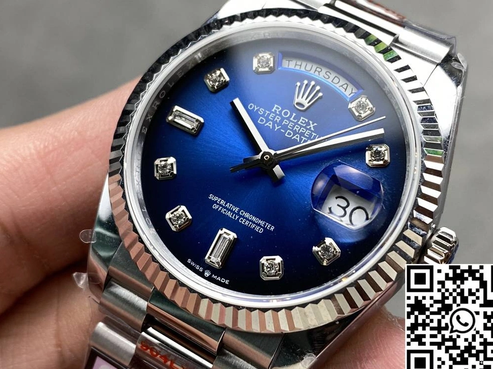 v5 Blue Tungsten Factory 128239-0023 Steel Dial 36mm Rolex QF Date Day Timeless 998 0714